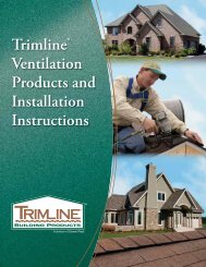 TrimlineÂ® Ventilation Products and Installation Instructions