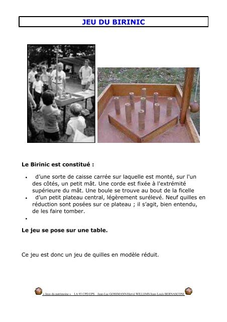 15. Le jeu du birinic