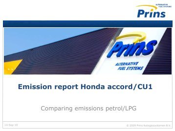 Emission report Honda accord/CU1 - GAS Doctor, GPL Doctor