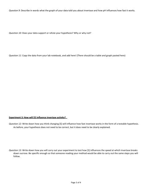 Enzymes lab turn-in worksheet