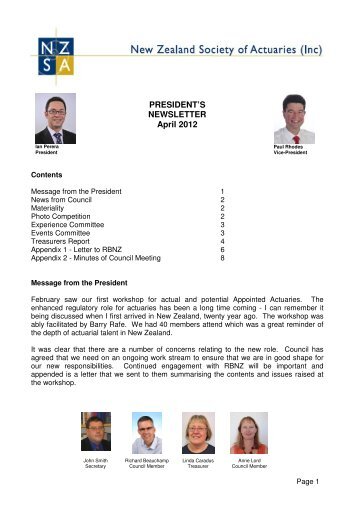 April 2012 - New Zealand Society of Actuaries