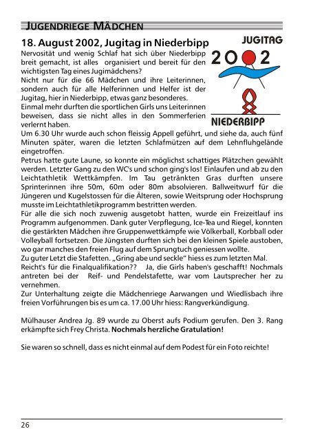 DTV - Herzlich willkommen - TV Niederbipp
