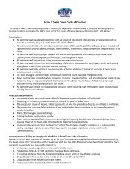 Boise Y Swim Team Code of Conduct - Boise YMCA Swim Team