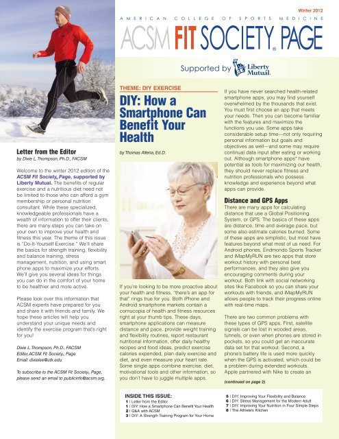 DIY Exercise - American College of Sports Medicine