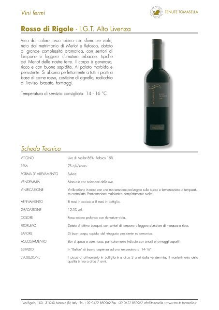 Scarica il catalogo dei vini di Tenute Tomasella - Wine Blog