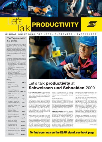 Lets Talk Productivity - Esab