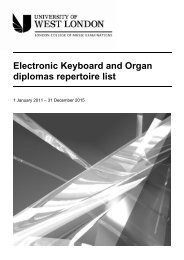 Electronic keyboard and organ repertoire list - University of West ...