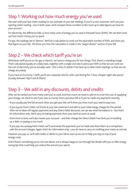 Your bills explained - Npower