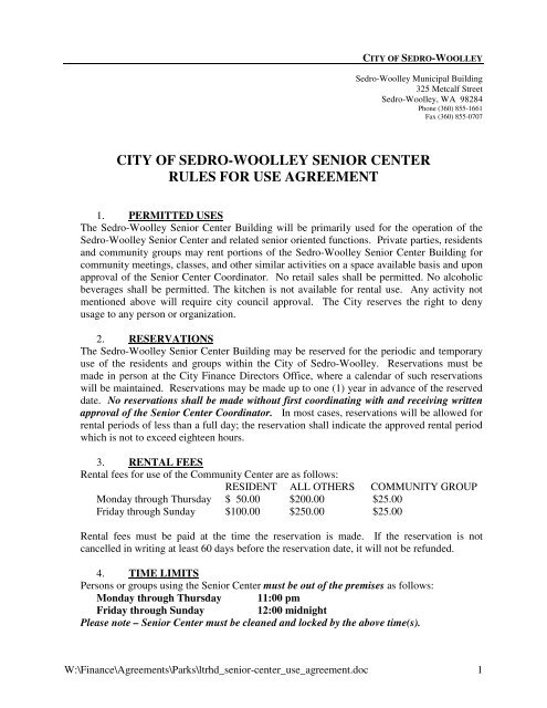 Use Agreement - City of Sedro-Woolley