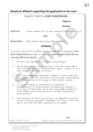 Affidavit supporting the application to the court - Legal Aid Queensland
