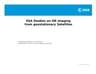 ESA Studies on HR imaging from geostationary Satellites