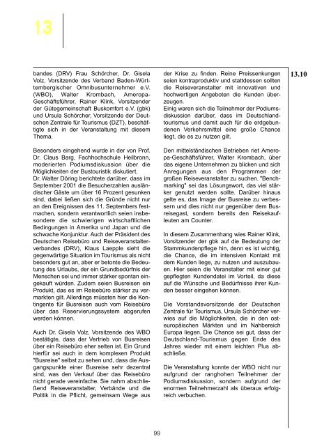 Inhaltsverzeichnis WBO-Geschäftsbericht 2002