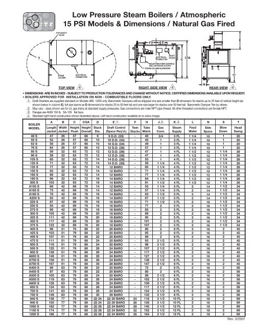 Rite 15 psi low pressure atmospheric brochure - California Boiler
