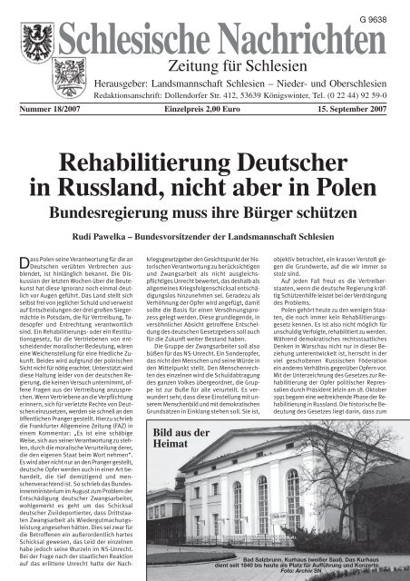 Zeitung für Schlesien oberschlesienaktuell.de
