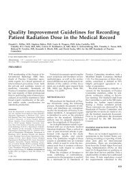 Quality Improvement Guidelines for Recording Patient Radiation ...