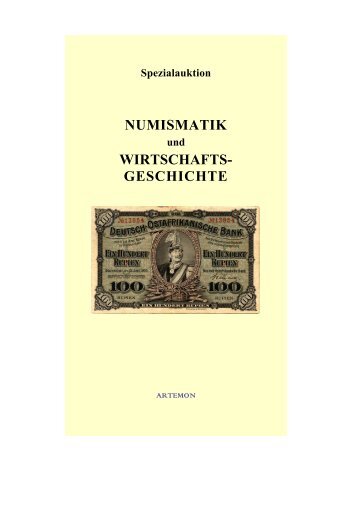 NUMISMATIK WIRTSCHAFTS- GESCHICHTE - ARTEMON