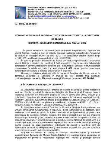 Semestrul I 2012 - ITM Bistrita-Nasaud