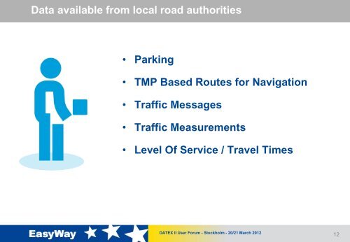 Use of Datex II in the German Mobility Data Marketplace by local ...