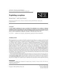Exploiting exceptions - Computer Science, Department of