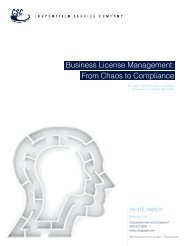 Business License Management - Corporation Service Company