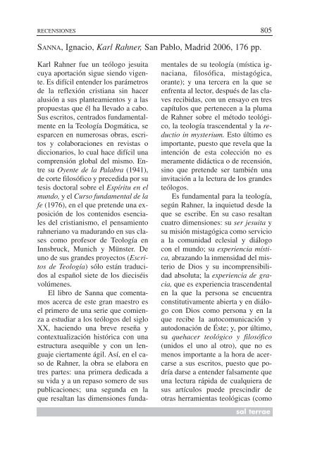 SUMARIO - Editorial Sal Terrae