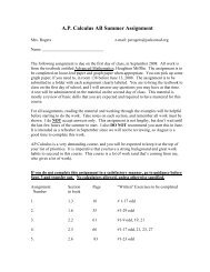 AP Calculus AB Summer Assignment - Jackson Memorial High School