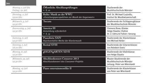 Halbjahresprogramm der Musikhochschule MÃƒÂ¼nster - WestfÃƒÂ¤lische ...