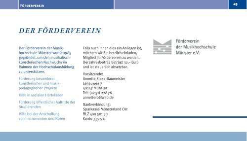 Halbjahresprogramm der Musikhochschule MÃƒÂ¼nster - WestfÃƒÂ¤lische ...