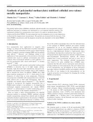 Synthesis of poly(methyl methacrylate) stabilized ... - Lamar University