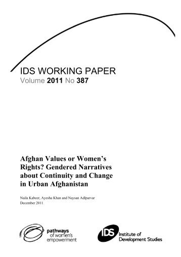 Afghan Values or Women's Rights? - Institute of Development Studies