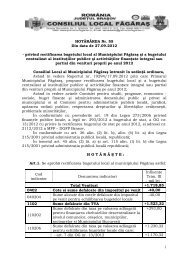 privind rectificarea bugetului local al Municipiului FÄgÄraÅ Åi a ...