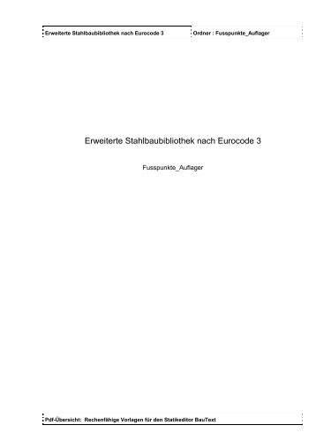 Erweiterte Stahlbaubibliothek nach Eurocode 3 - BauText