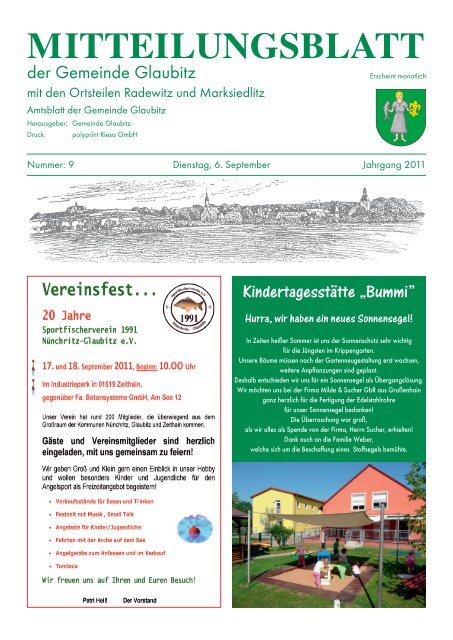 Mitteilungsblatt September 2011 - Glaubitz