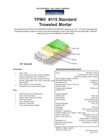 TPM® #115 Standard Troweled Mortar - Industrial Epoxy Flooring ...