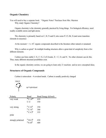 Organic Chemistry Structures of Organic Compounds