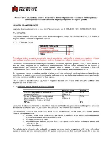 Conozca las pruebas y criterios de valoraciÃ³n dentro del proceso