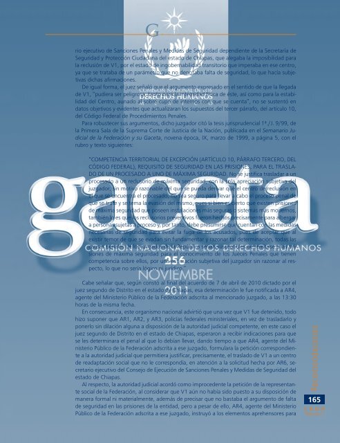 Gaceta NÂ° 256 - ComisiÃ³n Nacional de los Derechos Humanos