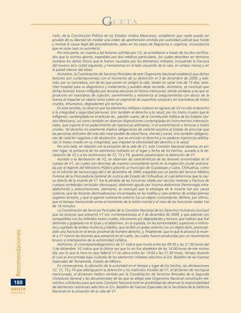 Gaceta NÂ° 256 - ComisiÃ³n Nacional de los Derechos Humanos