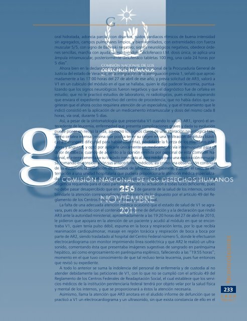 Gaceta NÂ° 256 - ComisiÃ³n Nacional de los Derechos Humanos