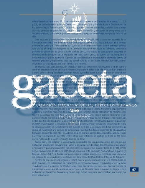 Gaceta NÂ° 256 - ComisiÃ³n Nacional de los Derechos Humanos