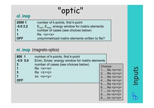 2. Optical Properties of Solids - WIEN 2k