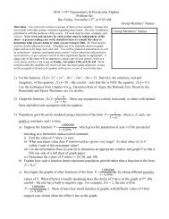 MAC 1147 Trigonometry & Precalculus Algebra Problem Set Due ...