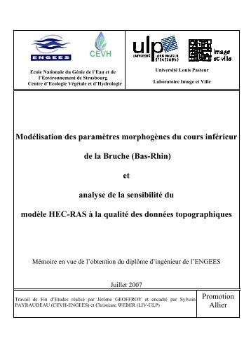 ModÃ©lisation des paramÃ¨tres morphogÃ¨nes du cours infÃ©rieur de la ...