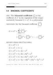 4.4 BINOMIAL COEFFICIENTS