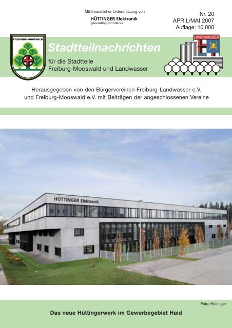 Stadtteilnachrichten Heft 20 Burgerverein Freiburg Mooswald Ev