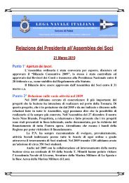 Relazione del Presidente all'Assemblea dei Soci - Lega Navale ...