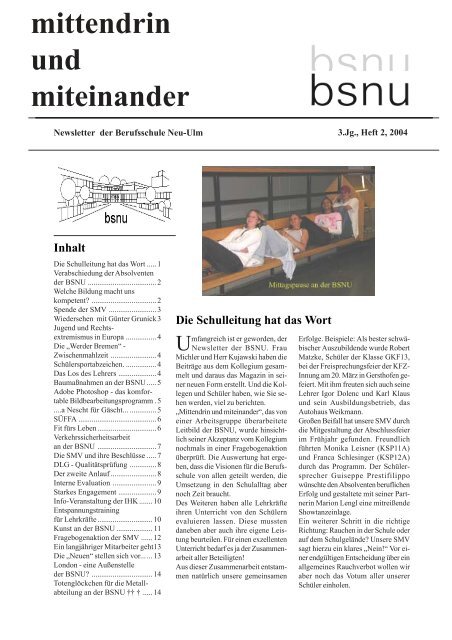 Newsletter 2004, Nr.2.pmd - Berufsschule Neu-Ulm