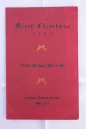 1943 Christmas Menu and Roster, 755th Military Police Battalion