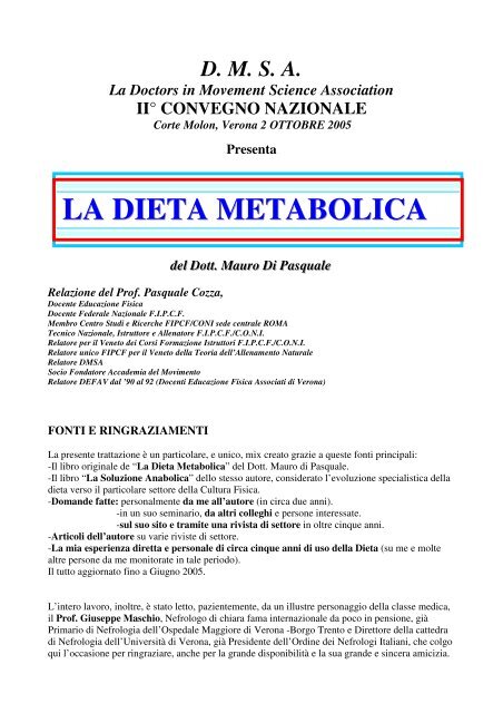 programma di dieta di allenamento per i palati più esigenti