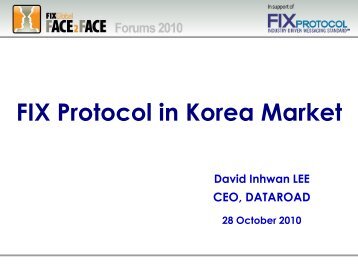 FIX Protocol in Korea Market - Plus Concepts